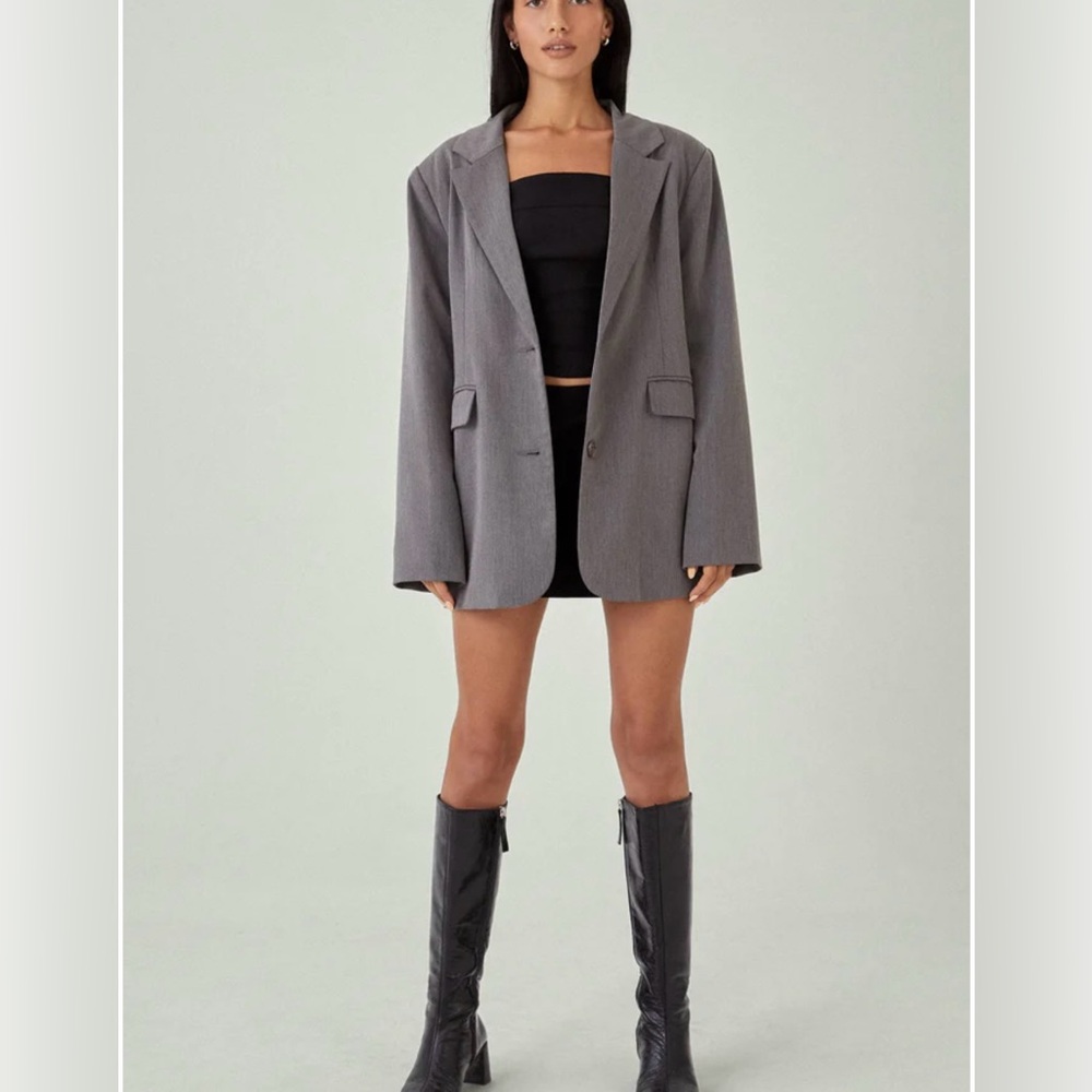 Motel Rocks Oversized Gray Blazer